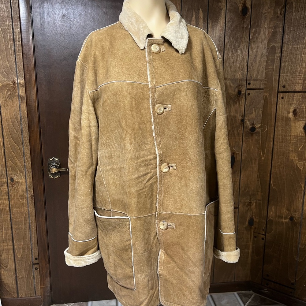 Cristiano di Thiene Made In Italy Real Suede Men’s TanShearling, Sz.50